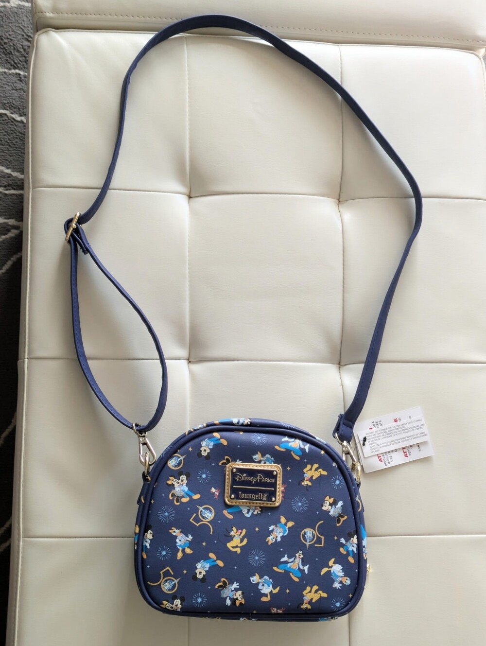 New With Tags Disney Parks 50th Celebration Crossbody Bag and Pin by Loungefly